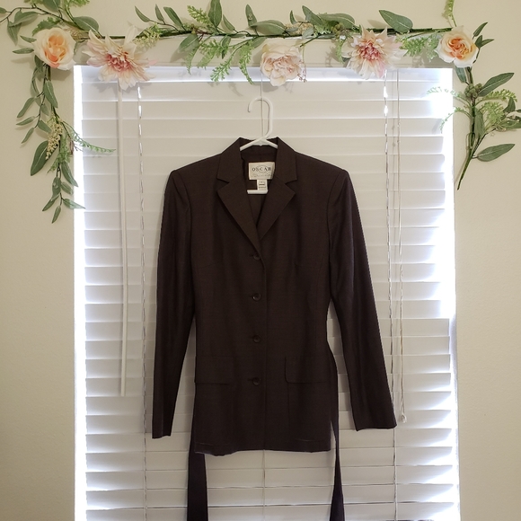 Oscar de la Renta - Brown Wool Blazer - Picture 3 of 5